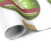 kerstgroen ornament cadeaupapier (Rol Hoek)