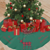 Kerstgroen rendier rode plaid kerstboom rok