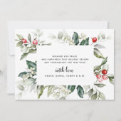 kerstgroen | Rode bessen Wenskaart Kaart (Achterkant)