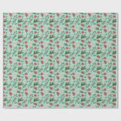 Kerstgroen rood flessenpatroon cadeaupapier (Vlak)