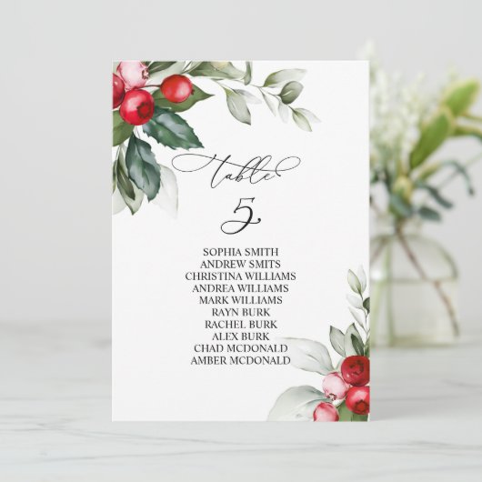 kerstgroen Tabel nummer 5 Kaart (Staand voorkant)