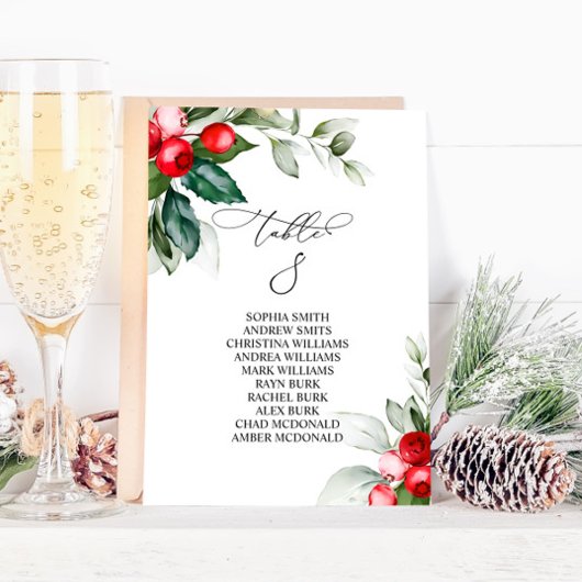 Kerstgroen Tabel nummer 8 Zitkuur Kaart