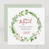 Kerstgroen verhuisbericht kaart (Voorkant / Achterkant)