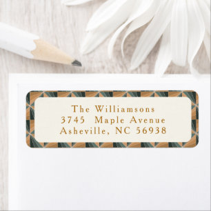 Kerstgroen Vintage Art Deco Retouradres Etiket