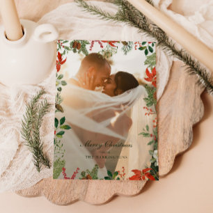 Kerstgroen Vintage Lijst Feestdagenkaart