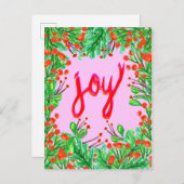 Kerstgroen - Vreugde Feestdagenkaart (Voorkant / Achterkant)