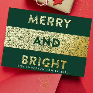 Kerstgroen vrolijk en helder textuur folie feestdagenkaart