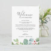 Kerstgroen Welkomstbrief en reisroute (Staand voorkant)