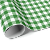 Kerstgroenboek Gingham Gingham Wrapping Paper Cadeaupapier (Rol Hoek)
