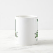 Kerstgroenboeket Bloemige Monogram Naam Koffiemok (Center)