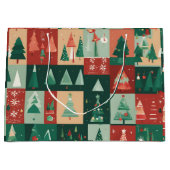 Kerstgroene bomen groot cadeauzakje (Voorkant)