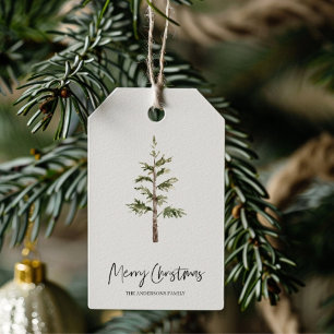 Kerstgroene Boom Merry Christmas Cadeaublaadjes Cadeaulabel