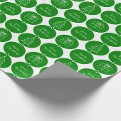 kerstgroene cirkels aangepaste naam cadeaupapier (Hoek)