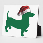 Kerstgroene Dachshund Fotoplaat (Zijkant)