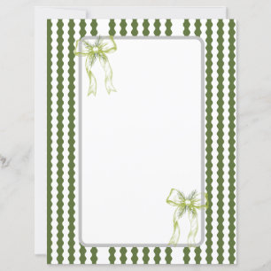 Kerstgroene en witte gestreepte boog briefpapier
