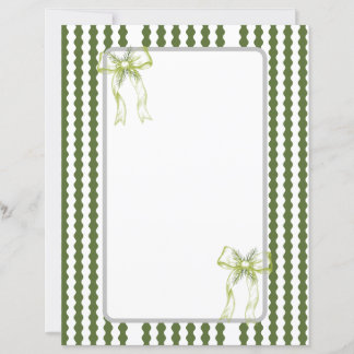 Kerstgroene en witte gestreepte boog briefpapier