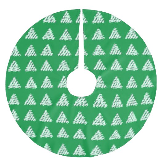 Kerstgroene en witte sneeuwstrobben kerstboom rok (Voorkant)