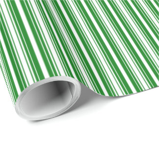 Kerstgroene en witte strepen cadeaupapier