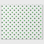 Kerstgroene Folie Polka Dot Pattern Cadeaupapier (Vlak)