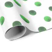 Kerstgroene Folie Polka Dot Pattern Cadeaupapier (Rol Hoek)