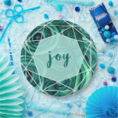 kerstgroene Geode | Joy Papieren Bordje (Feest)