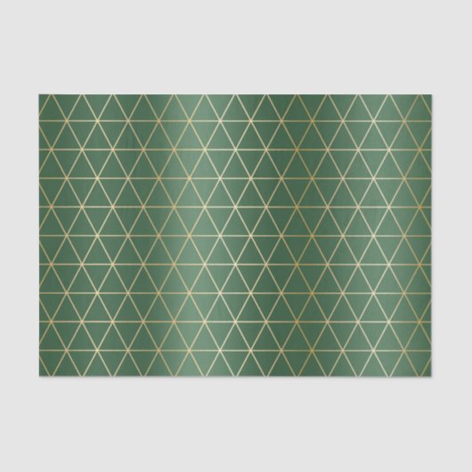 Kerstgroene gouden driehoek geometrisch tissuepapier (Voorkant)