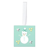 Kerstgroene kerstkerstman, stop hier Snowman Ornament (Voorkant)