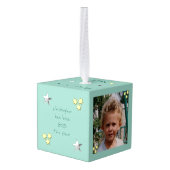 Kerstgroene kerstkerstman, stop hier Snowman Ornament (Achter hoekig)