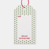 kerstgroene pooldots cadeaulabel (Achterkant)