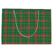 Kerstgroene rode geruite grote cadeautas (Achterkant)