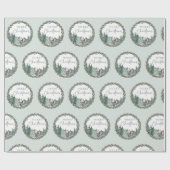 Kerstgroene Waterverf Pine Forest Holiday Cadeaupapier (Vlak)