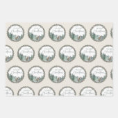 Kerstgroene Waterverf Pine Forest Holiday Inpakpapier Vel (Voorkant 2)