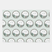 Kerstgroene Waterverf Pine Forest Holiday Inpakpapier Vel (Voorkant)