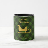 Kerstgroene zwarte buffelstaarten mok (Midden)