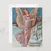 Kerstgroet Angel Feestdagenkaart (Voorkant / Achterkant)