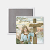 Kerstgroet Angel Magneet (Voorkant / Achterkant)