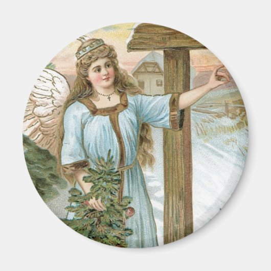 Kerstgroet Angel Magneet (Voorkant)