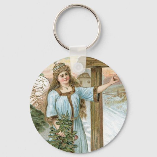 Kerstgroet Angel Sleutelhanger (Voorkant)