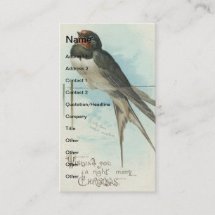 kerstgroet Barn Swallow Visitekaartje