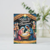 Kerstgroet bij Kerststal Briefkaart (Staand voorkant)