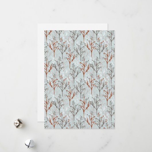 Kerstgroet Bomen Bos Feestdagenkaart (Voorkant / Achterkant in situ)