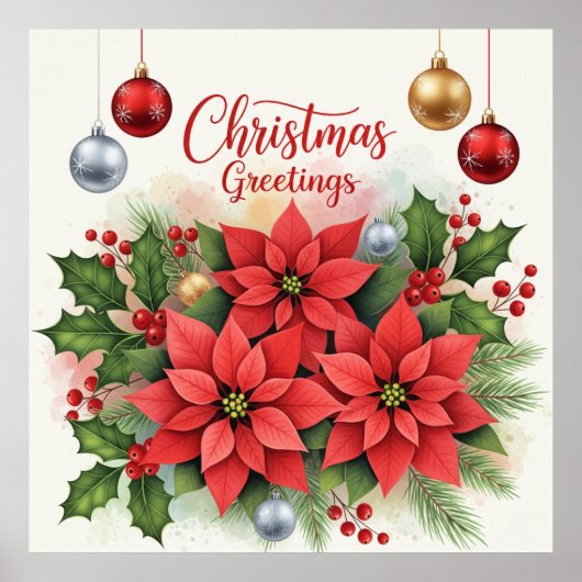 Kerstgroet, feestelijk, poster (Voorkant)