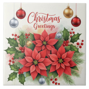 Kerstgroet, feestelijk, tegeltje