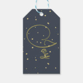 Kerstgroet Joy Blauw Goud Kleur Cadeaulabel (Voorkant)