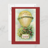 Kerstgroet met datum feestdagenkaart (Voorkant / Achterkant)