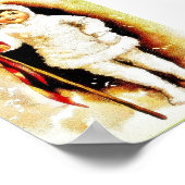 Kerstgroet met een jongen met heilige bladeren poster (Hoek)