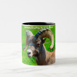 Kerstgroet, mijn liefdesvriendin tweekleurige koffiemok