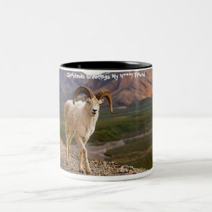 Kerstgroet, mijn liefdesvriendin tweekleurige koffiemok