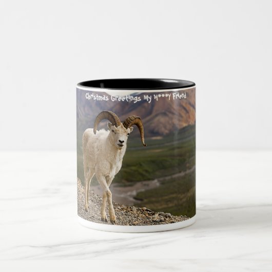 Kerstgroet, mijn liefdesvriendin tweekleurige koffiemok (Center)