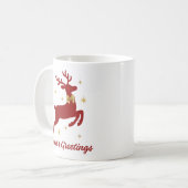 Kerstgroet rendier Kerstmis mok (Voorkant links)